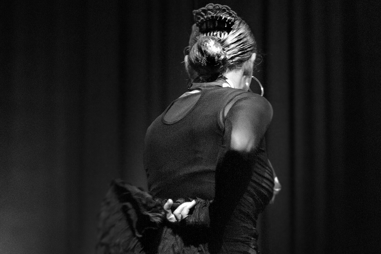 Danseuse de flamenco de dos lors d’un spectacle